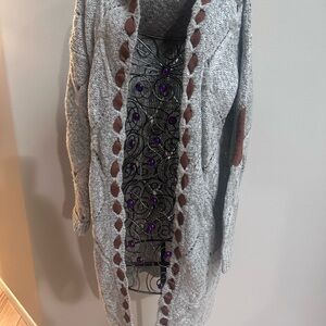 Cozy Gray and Brown Women's Sweater